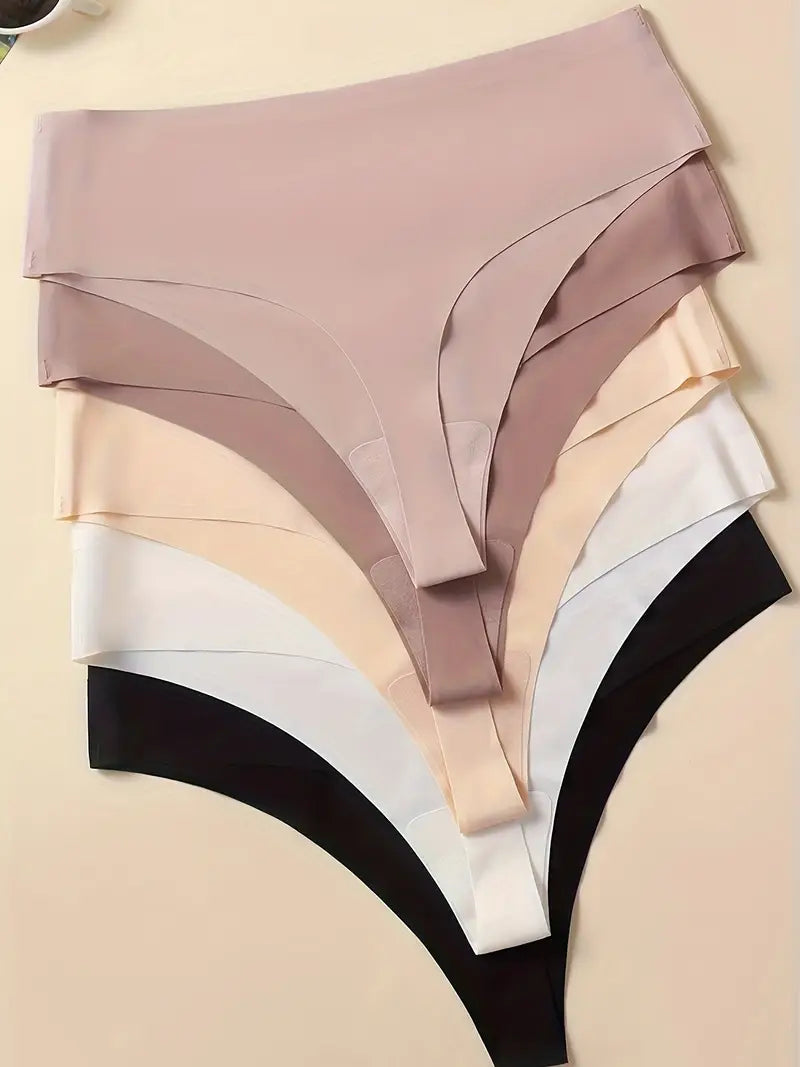 Seamless Ice Silk Thong – Mid-Rise, Sexy & Minimalist