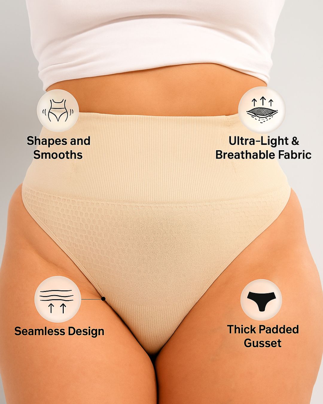 Tummy Control Camel Toe Proof Thong